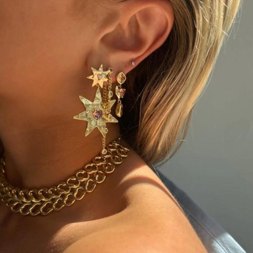 Starry stud statement earrings by